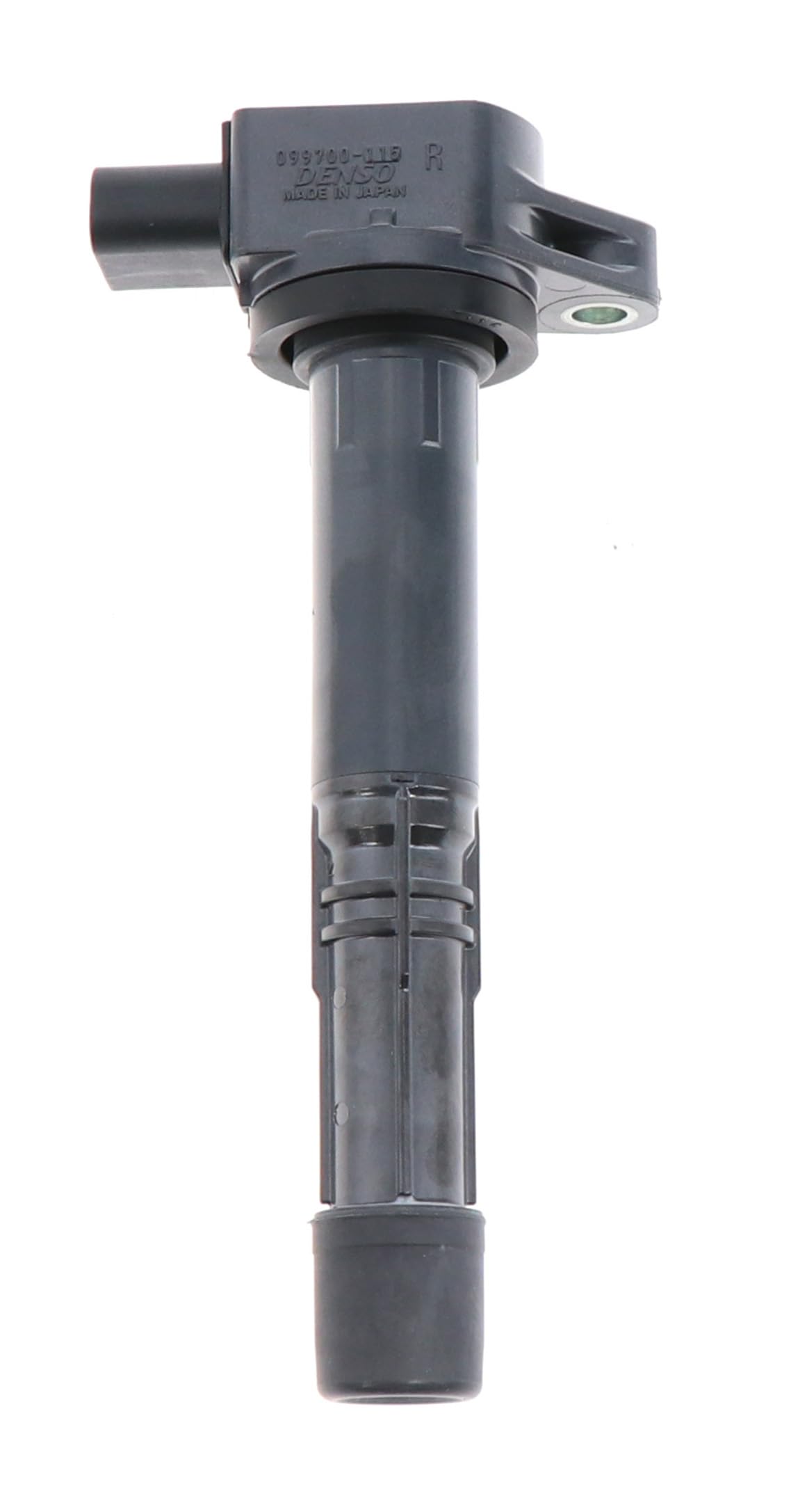Denso 673-2301 ignition coil close-up showing space-saving stick-type design.