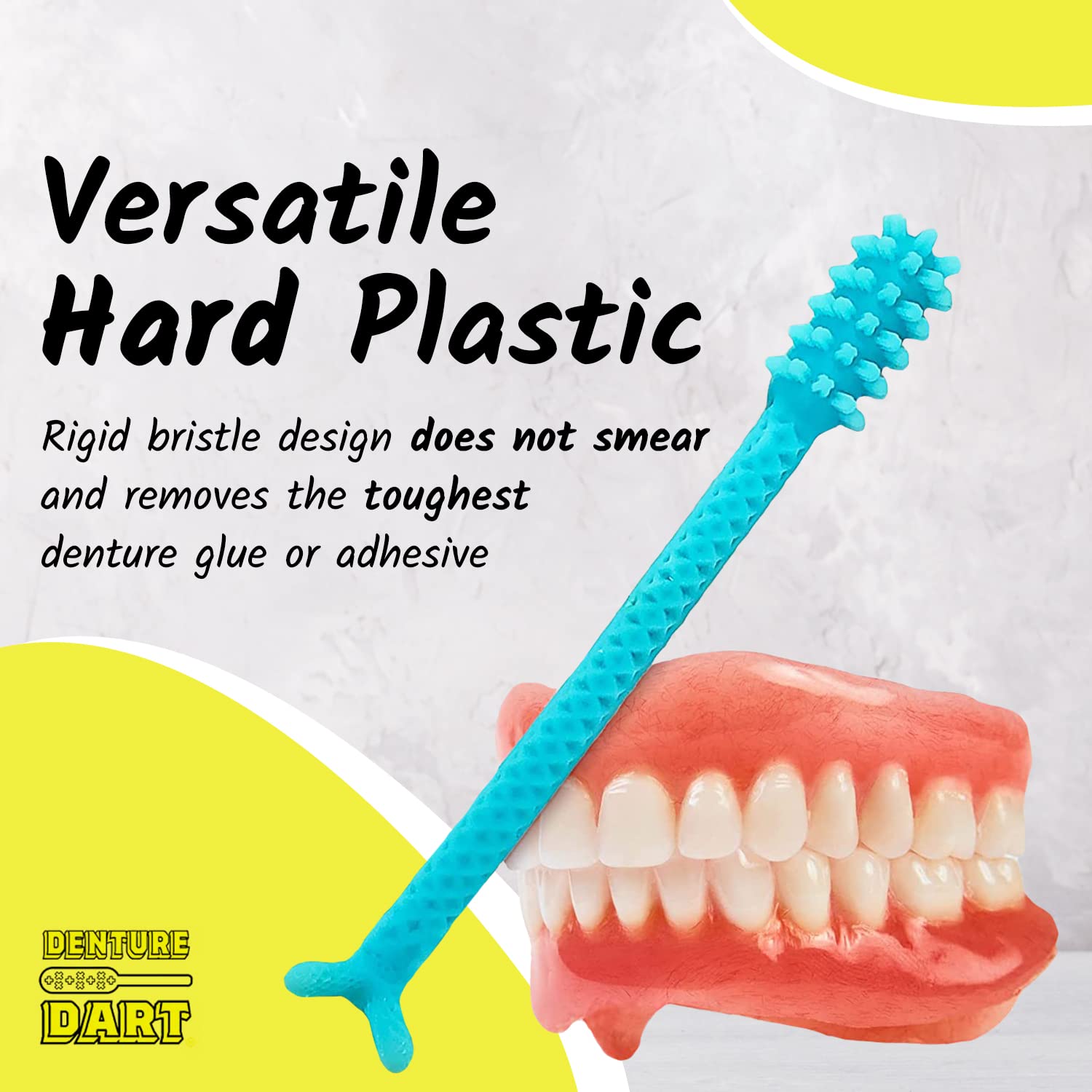 Denture Dart V2 removing adhesive near upper gum line