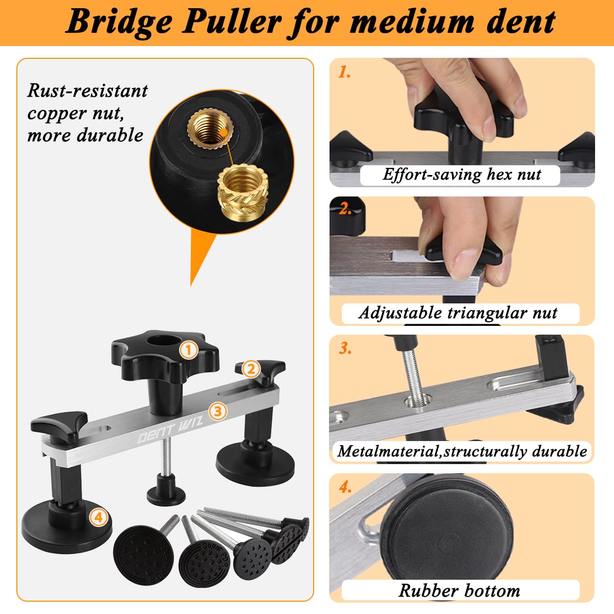 DentWiz dent lifter pulling tool for precise dent removal.