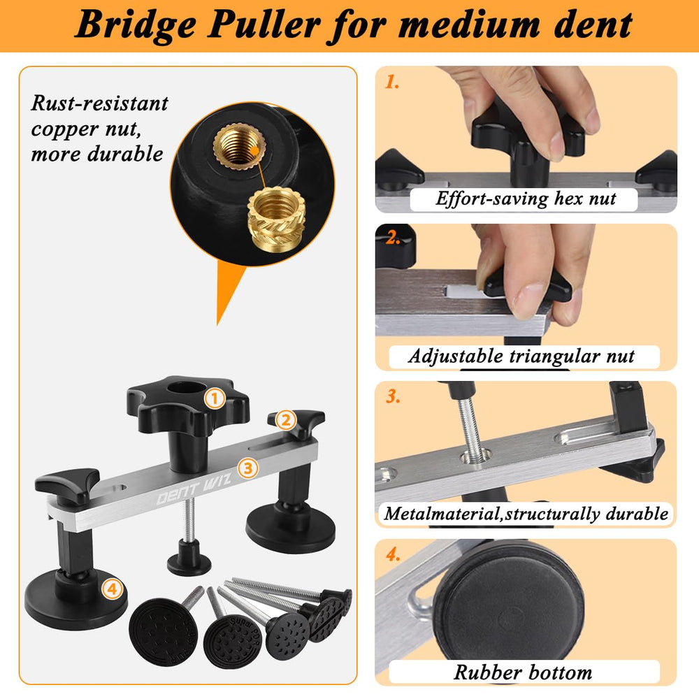 DentWiz dent lifter pulling tool for precise dent removal.