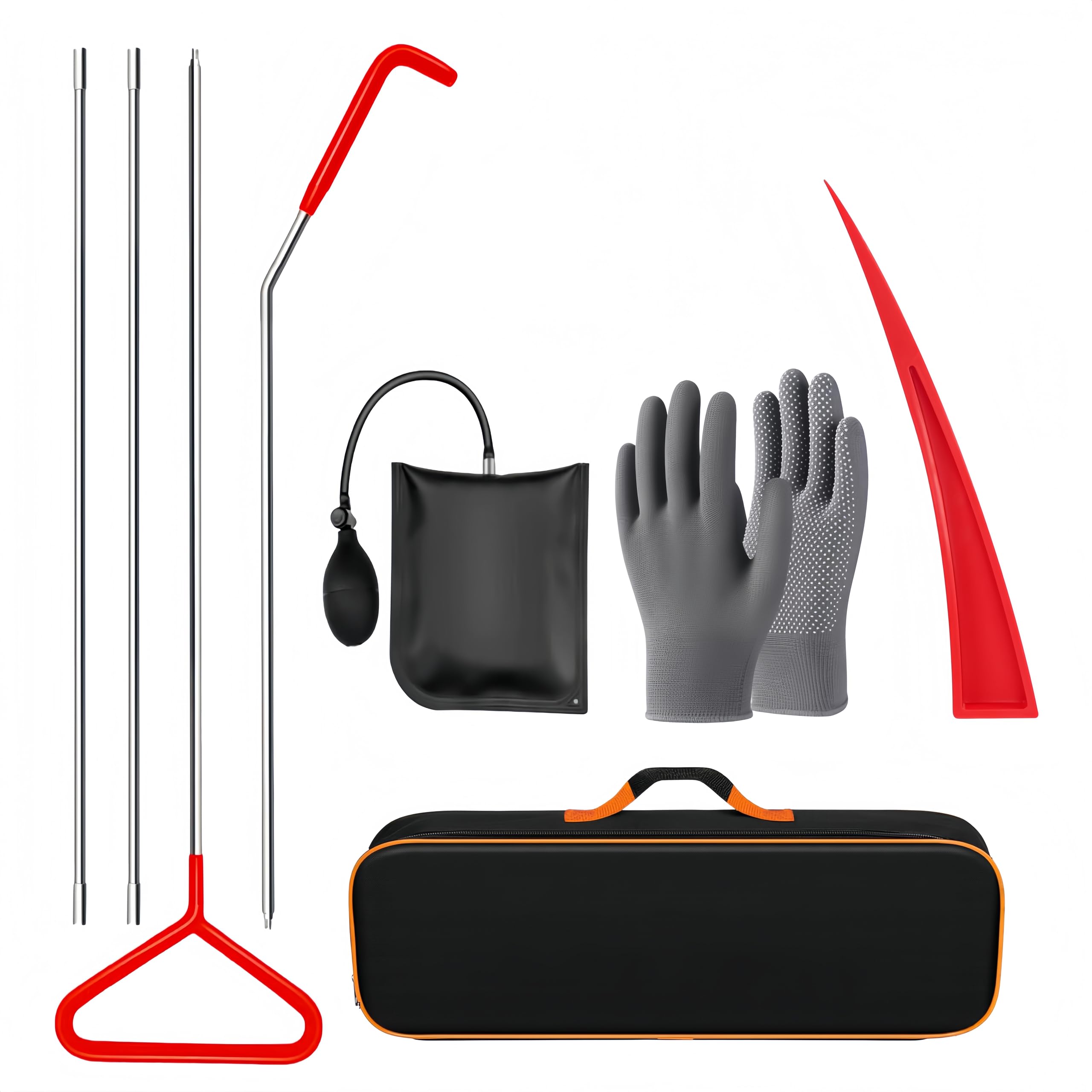DENWAY 9pcs tool set laid out, showing full kit for car cleaning and maintenance.
