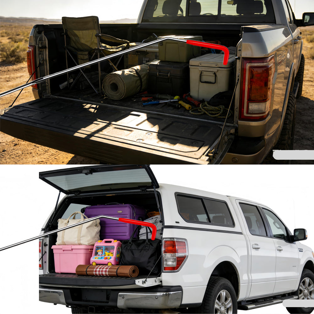 DENWAY Cargo Grabber Reach Tool on truck bed for easy loading.