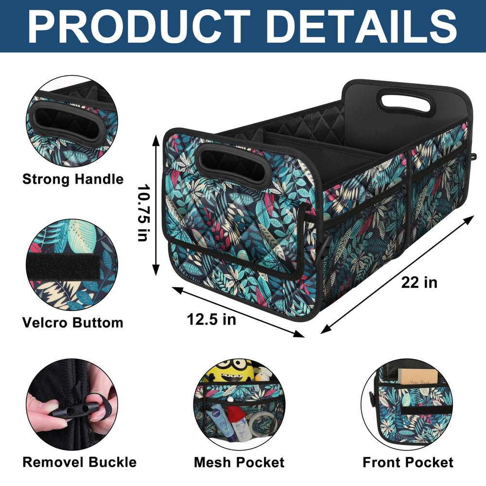Deosk organizer highlights durable 3D stitching for daily car use.