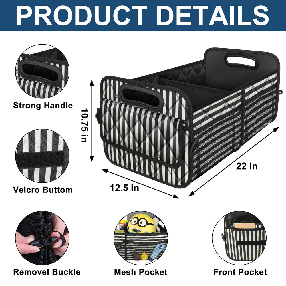 Deosk trunk organizer 3D design with reinforced stitching for durability.
