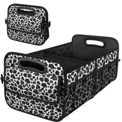 Deosk trunk organizer 50L cow-print pockets for organized cargo in any vehicle