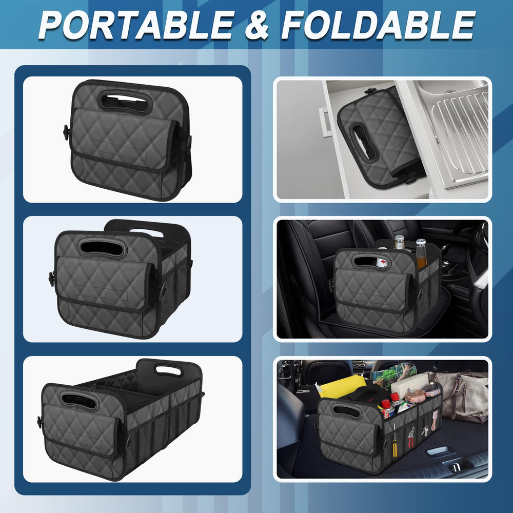 Deosk trunk organizer fits car, SUV, and truck for versatile cargo