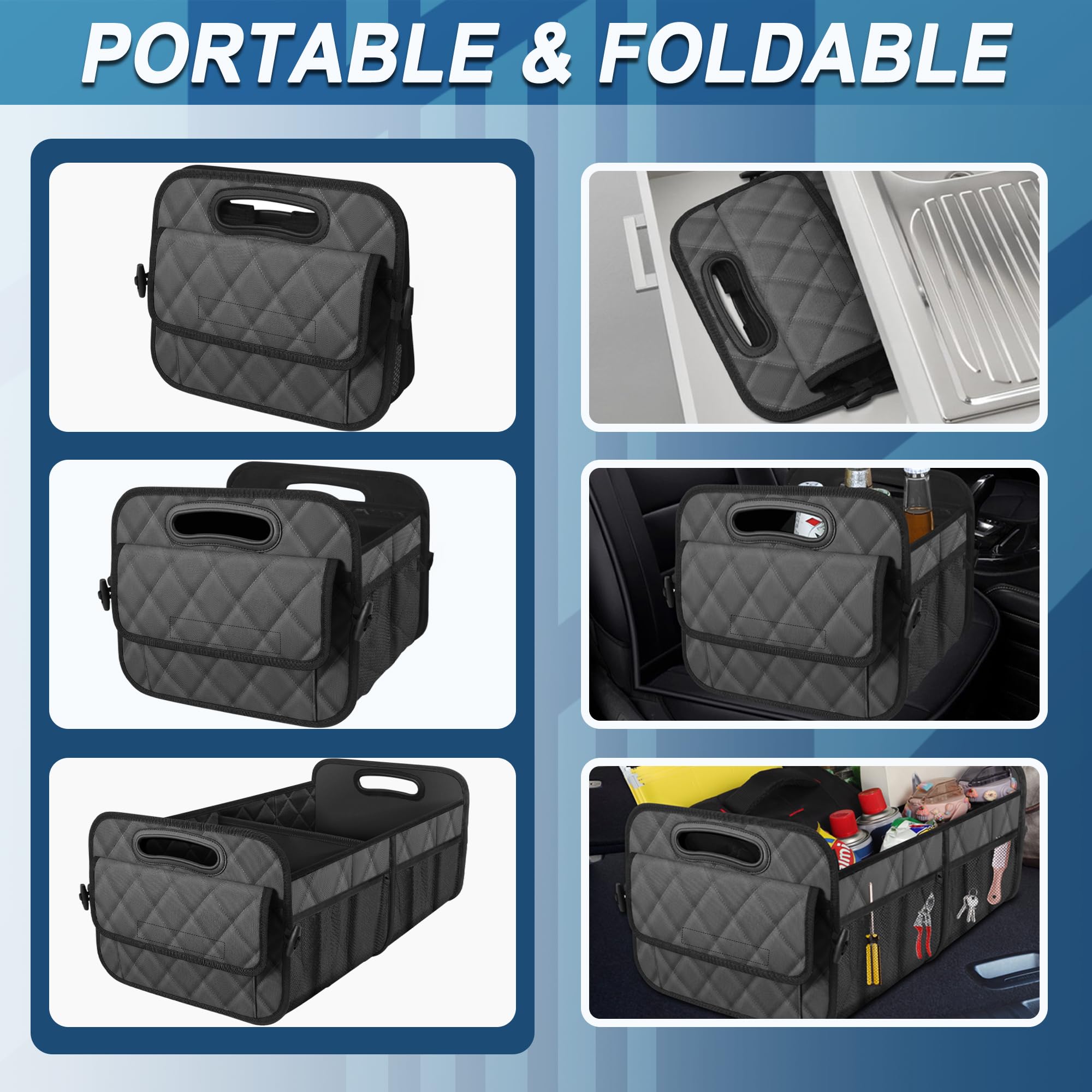 Deosk durable stitched design withstands daily car use and keeps contents in place