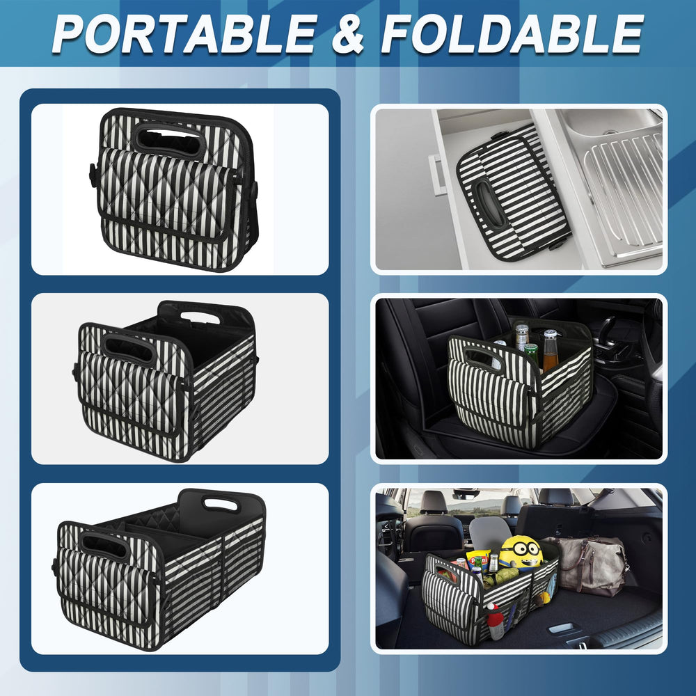 Deosk trunk organizer fitting cars, SUVs and trucks for versatile storage.
