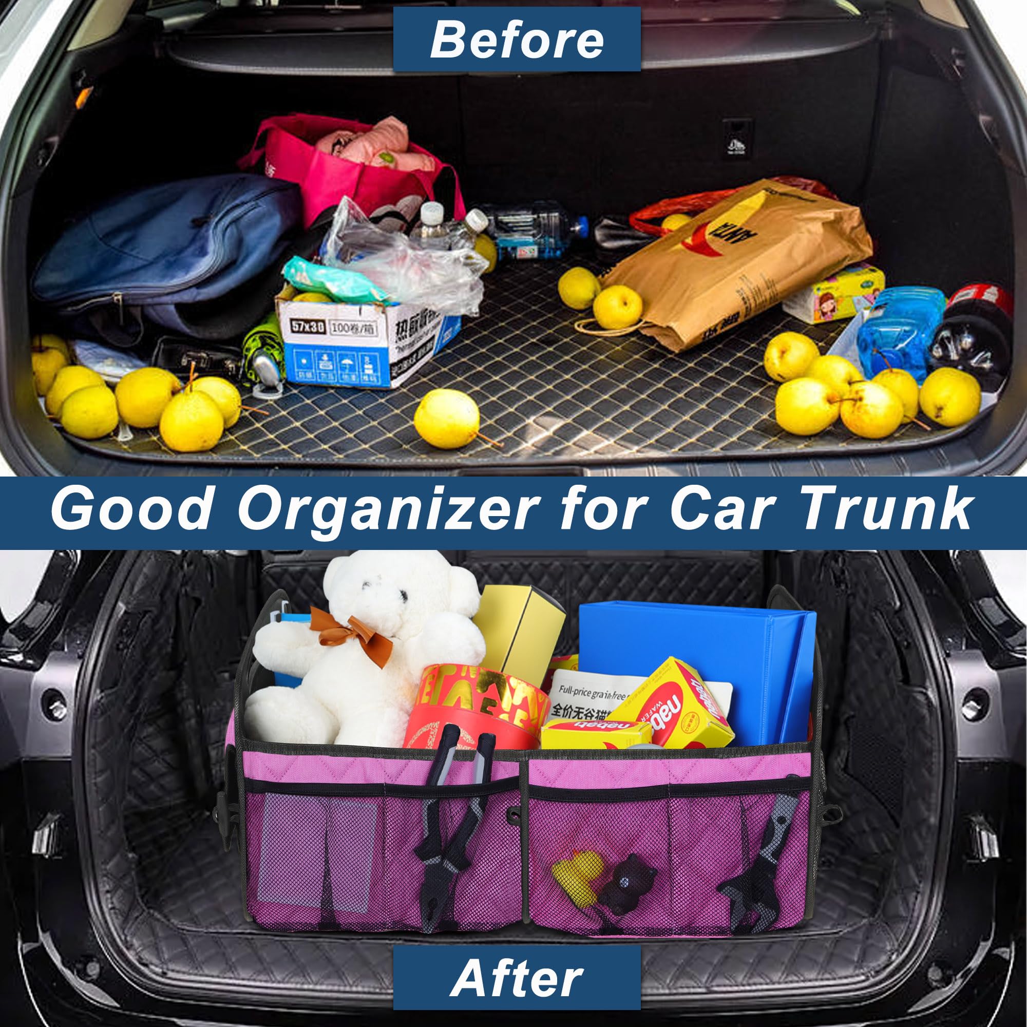 Deosk trunk organizer home storage pink versatile for any room