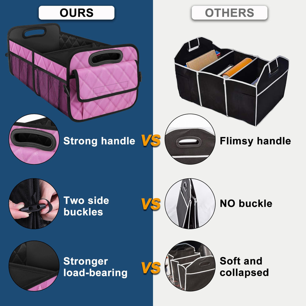 Deosk trunk organizer open-top pink highlights easy access to items