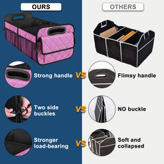 Deosk trunk organizer open-top pink highlights easy access to items