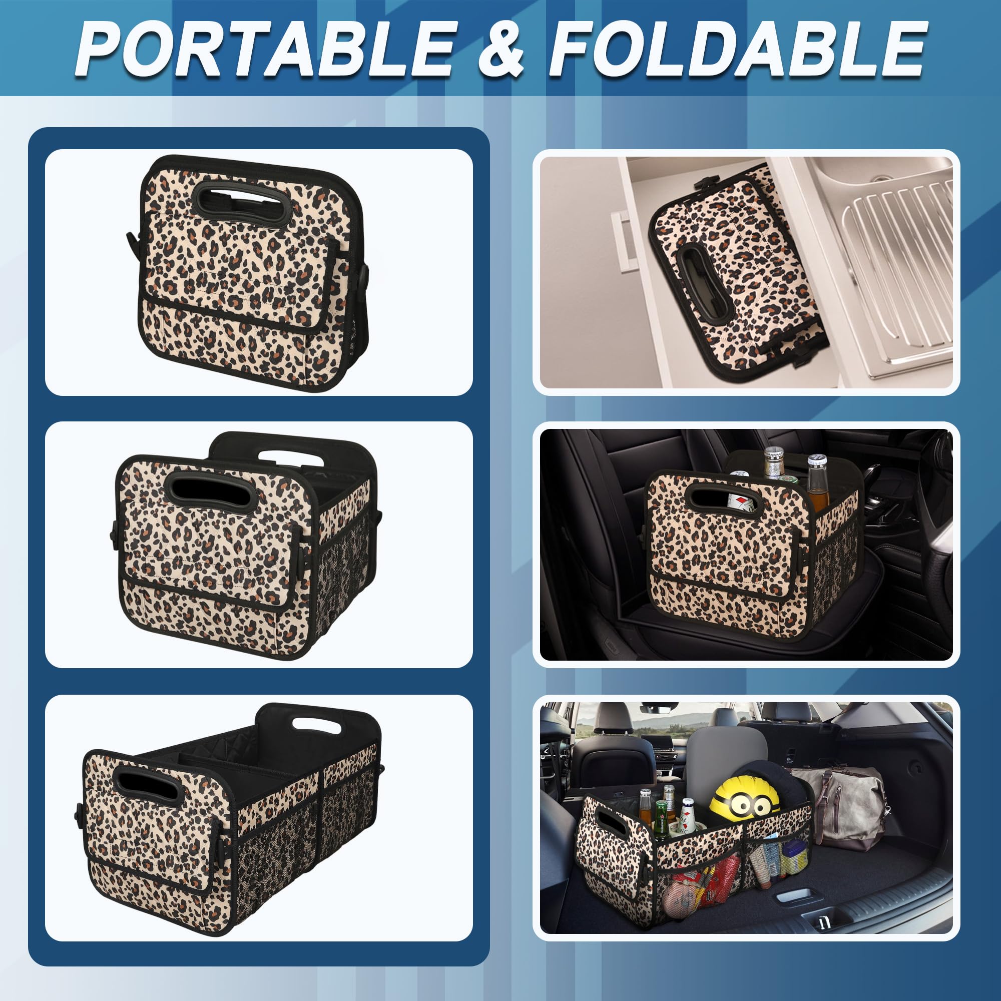 Deosk trunk organizer features six large pockets for versatile storage.