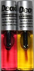 DeoxIT Gold G100L and D100L bundle bottle improving conductivity on connectors and contacts.