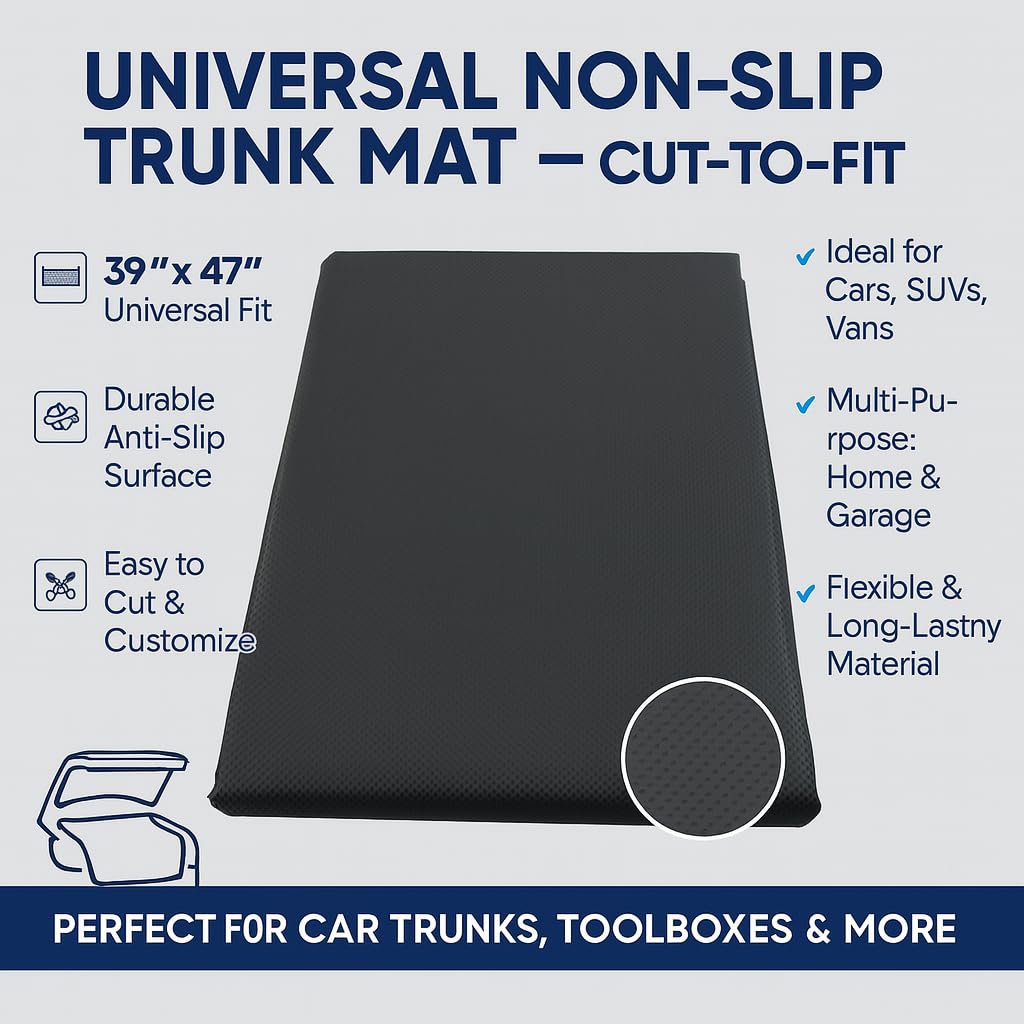 Dependable Industries trunk mat anti-slip design keeps cargo stable during drives.