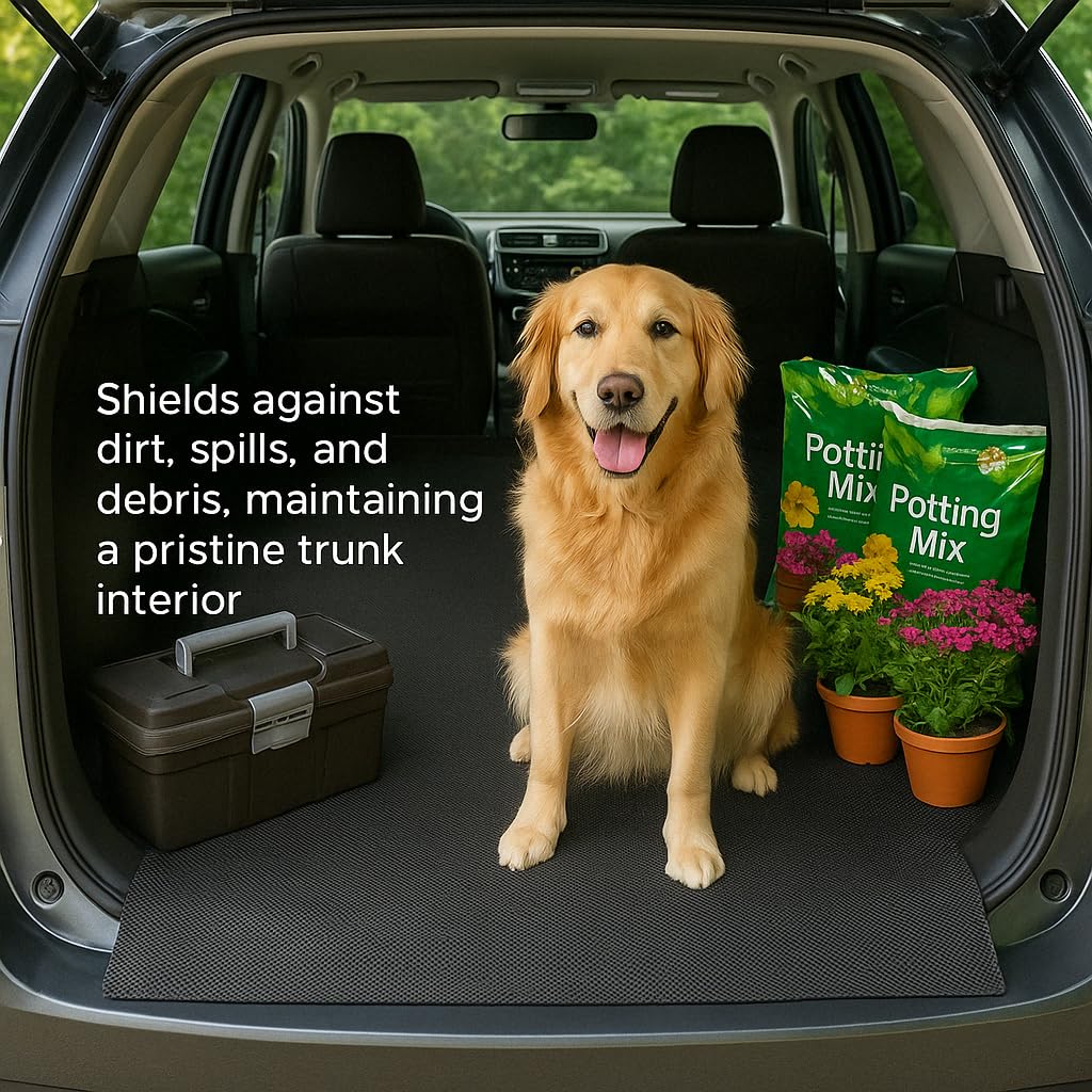 Dependable Industries trunk mat protects from dirt and spills in busy trunks.