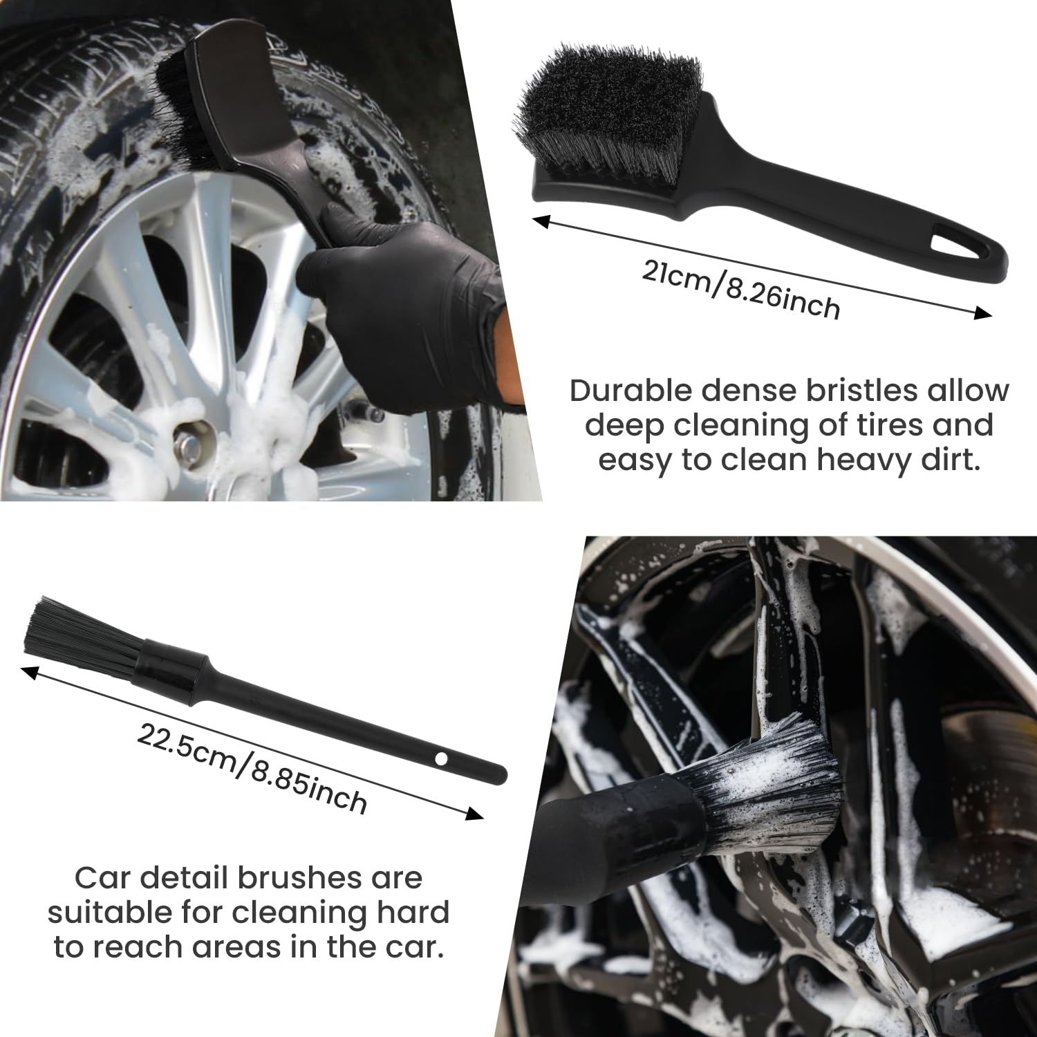 DEPOTA included tools kit with wheel, tire, and detailing brushes