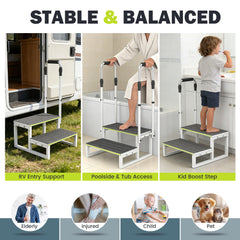 DEPSUNNY aluminum stairs offer durable, weather-resistant performance for outdoors.