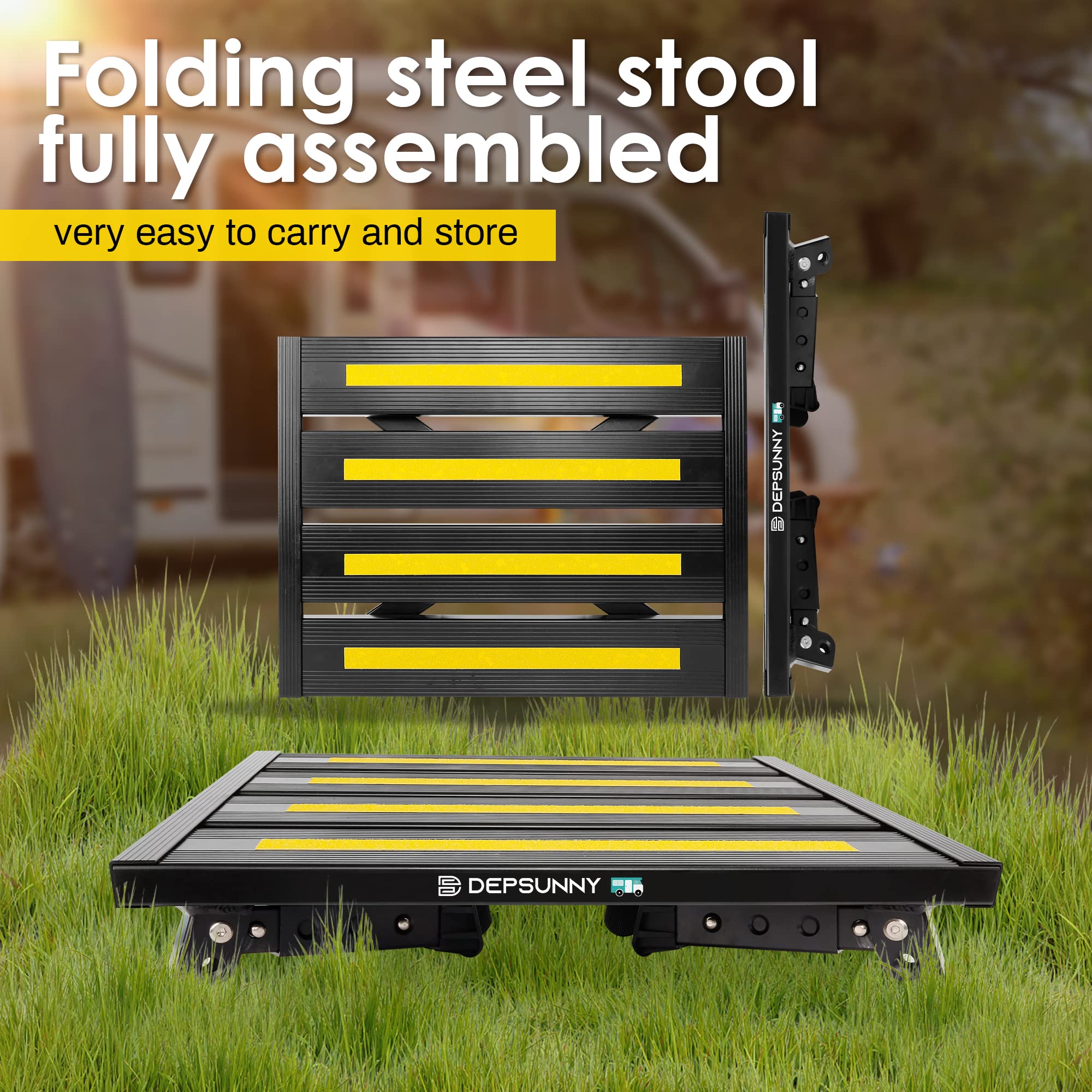 DEPSUNNY RV step supports up to 1,000 pounds for sturdy use.
