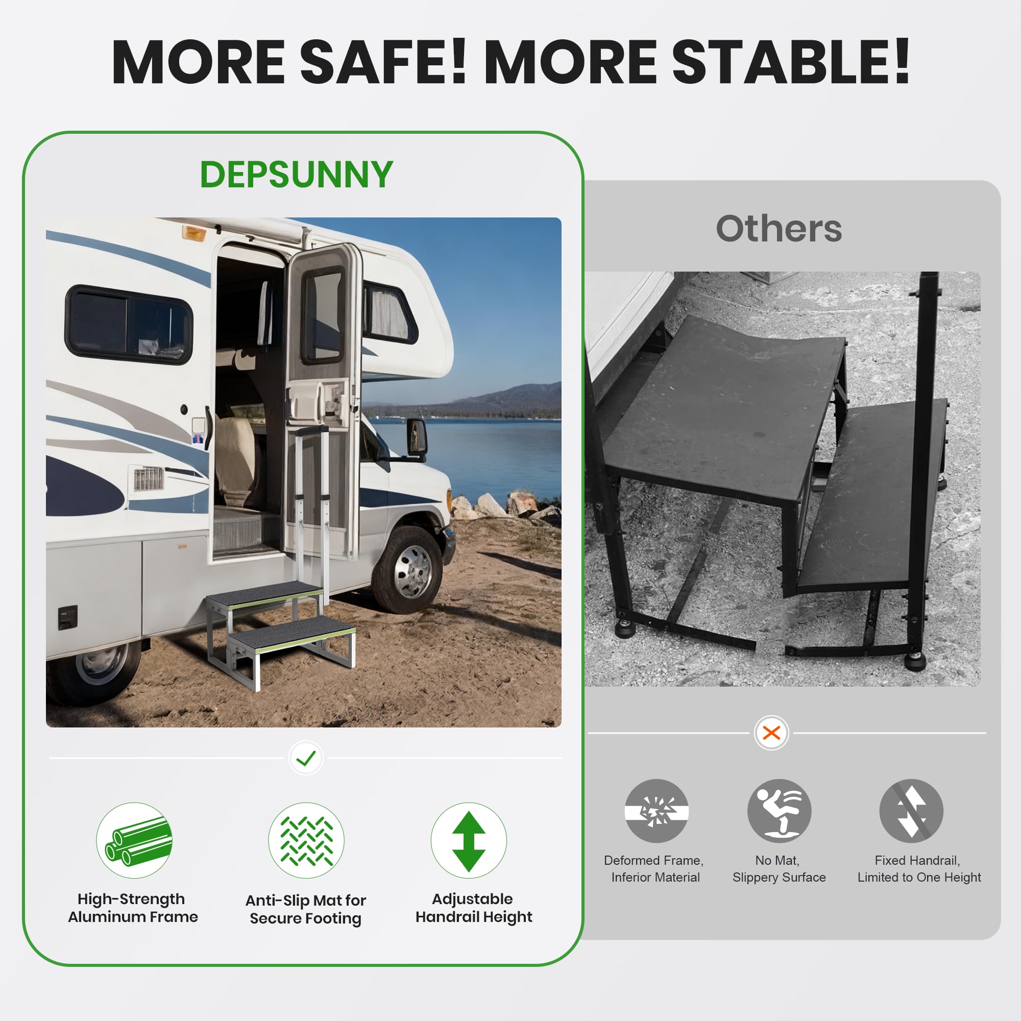 DEPSUNNY steps are easy to assemble and clean after use