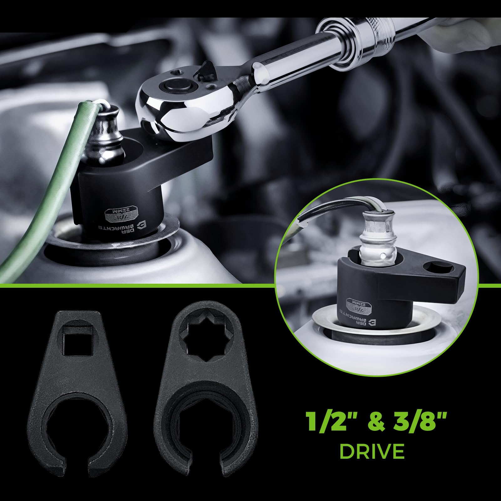 Der Erwachte O2 sensor socket 3/8in standard offset for common sensors.