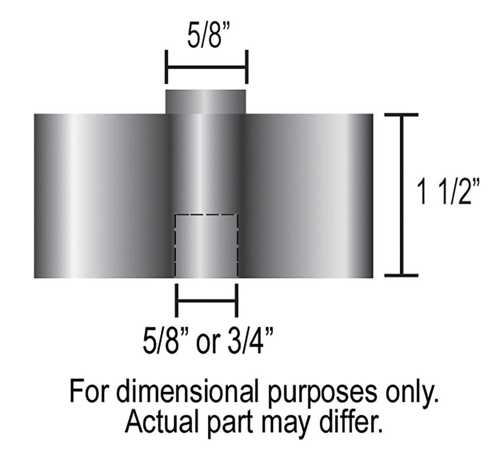 Derale 31515 side detail illustrating precise 5/8-3/4 pilot for secure belt fan alignment