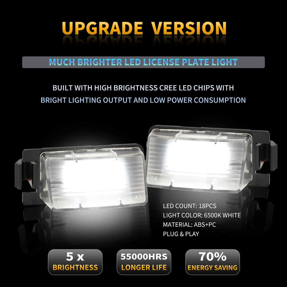 DERMOKA 6000K white license-light close-up demonstrates bright visibility for plates.