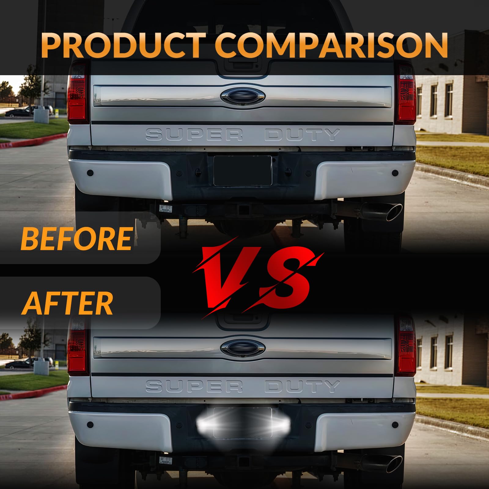 DERMOKA 6000K white LED license plate light for crisp rear readout.