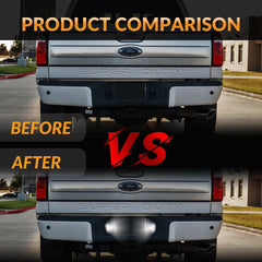 DERMOKA 6000K white LED license plate light for crisp rear readout.
