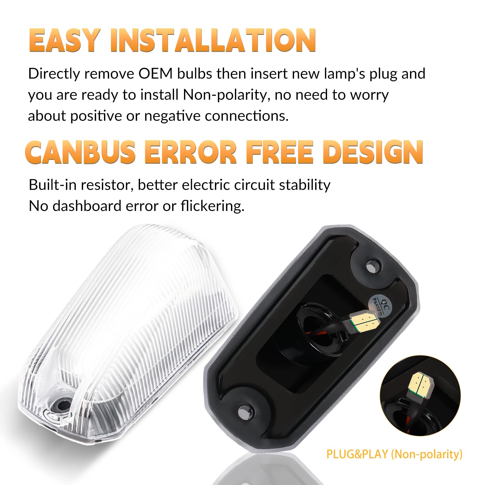 DERMOKA cab roof light with clear lens and durable housing