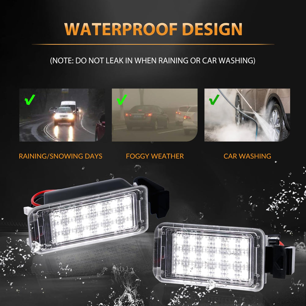 DERMOKA license plate light with weatherproof ABS housing for durability.