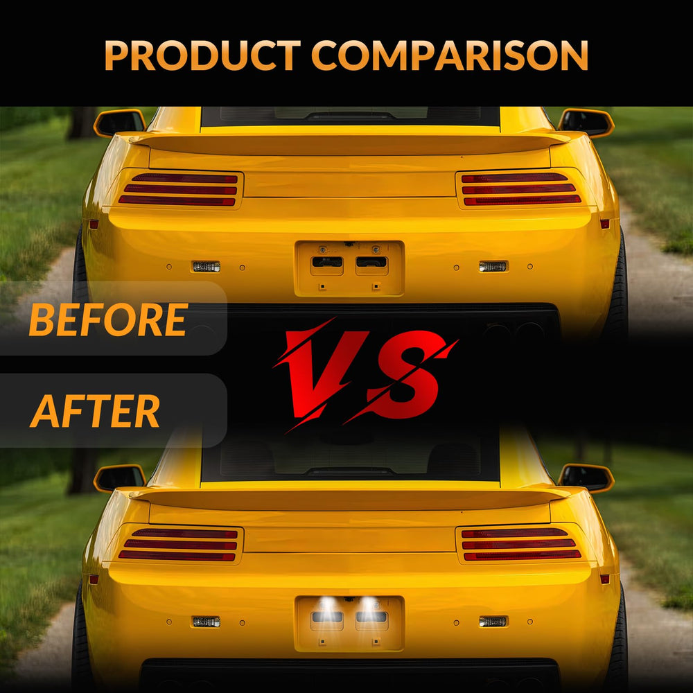 DERMOKA rear plate illumination for Camaro enhances night visibility.