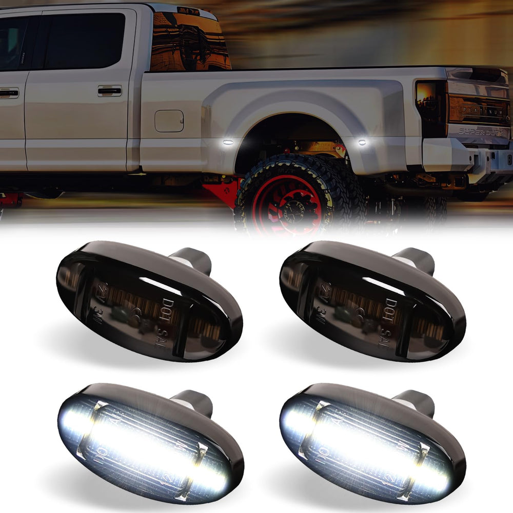 DERMOKA LED dually marker light front view with smoked lens for enhanced highway visibility.