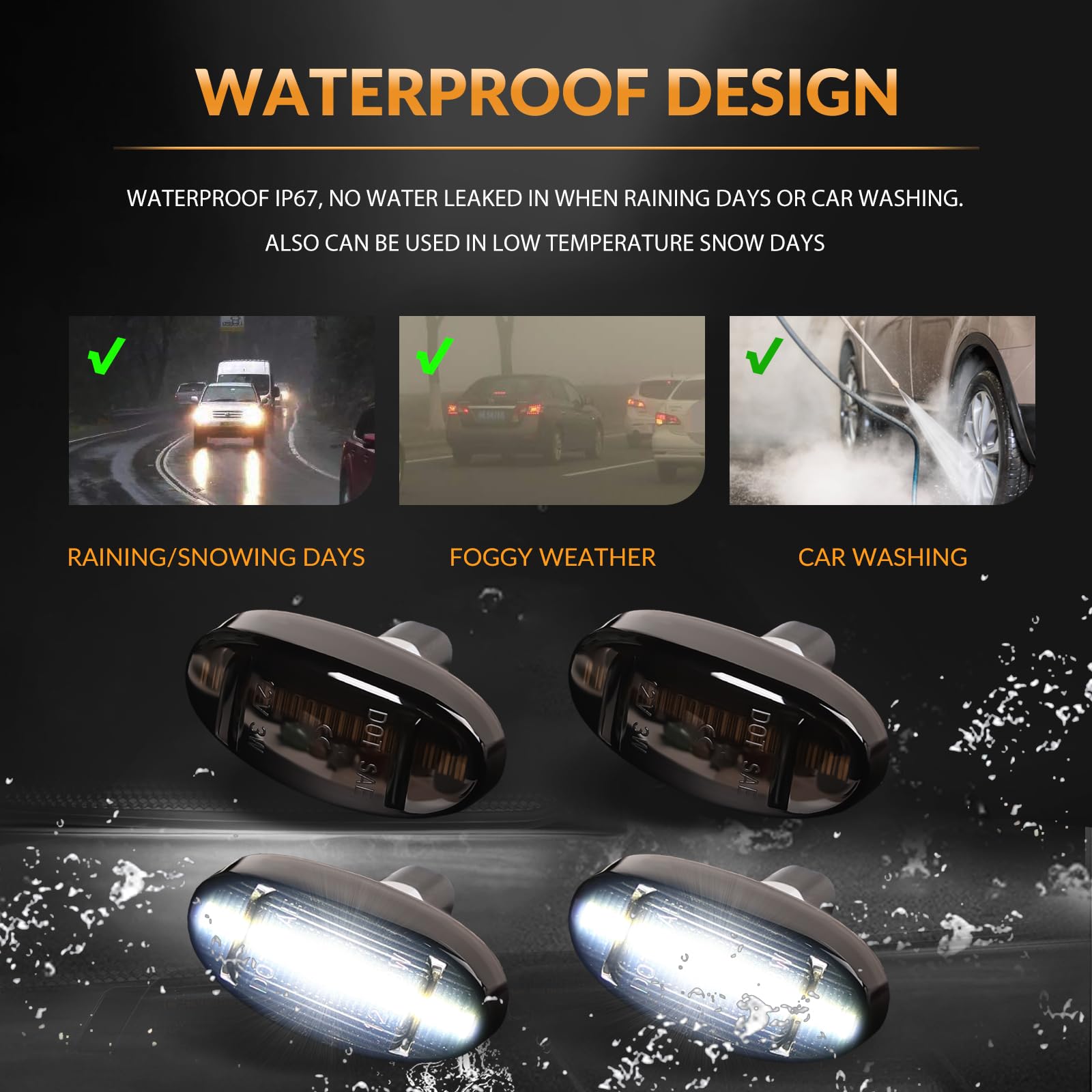 DERMOKA LED dually marker light weatherproof and dustproof for outdoor trucks.