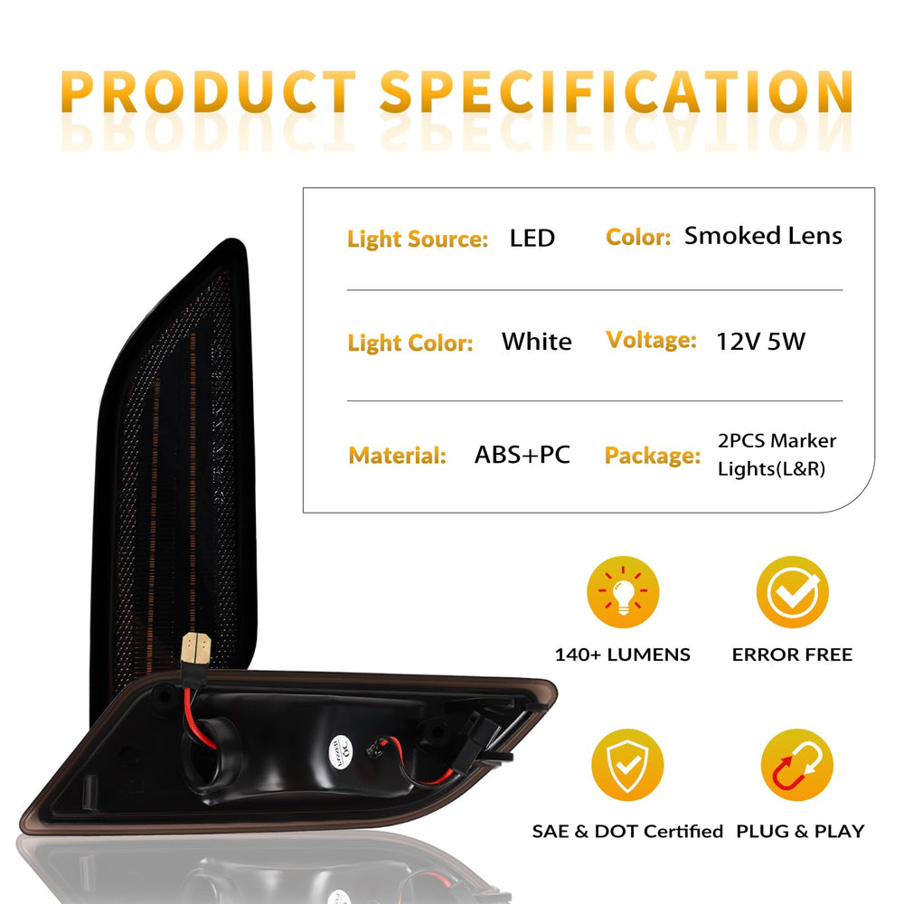 DERMOKA 2-pack front marker lights provide balanced illumination and easy replacement.