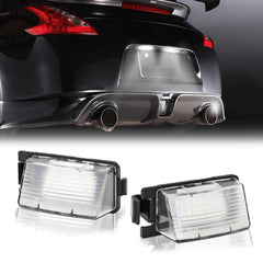 DERMOKA LED license plate light 2-pack front view showcases quick plug-and-play install.
