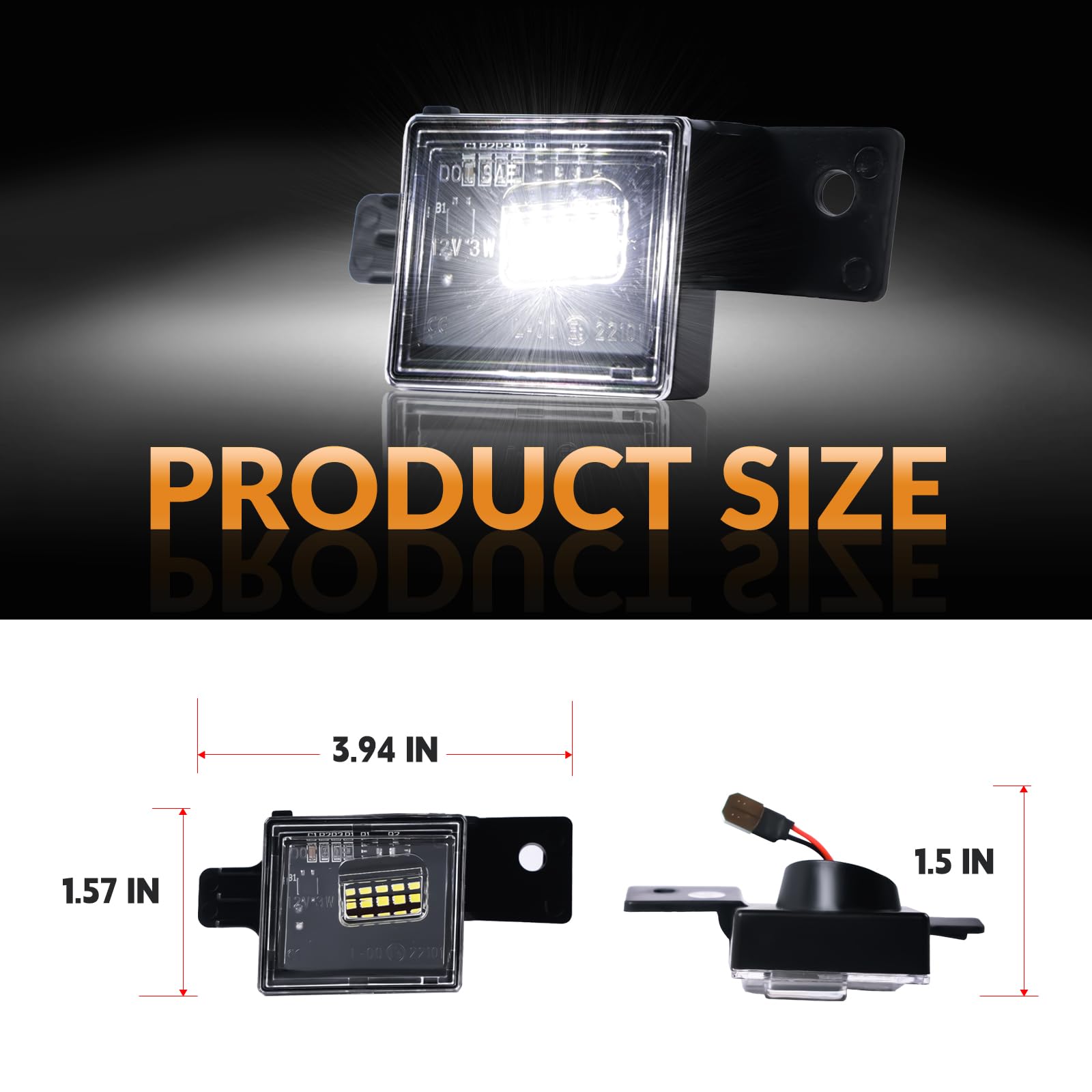 DERMOKA license plate light for 3500HD rear offers quick plug-and-play replacement.