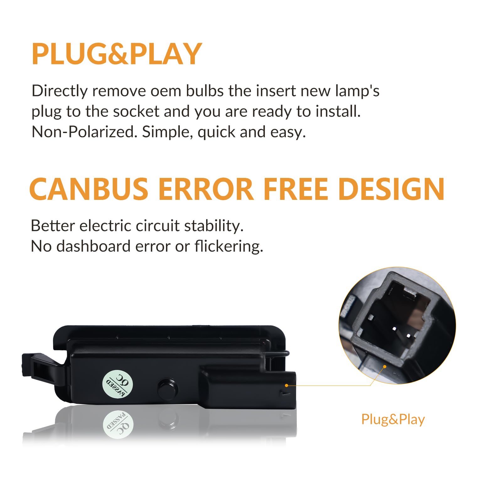 DERMOKA LED license plate light for Chrysler 300 enhances plate legibility in low light.
