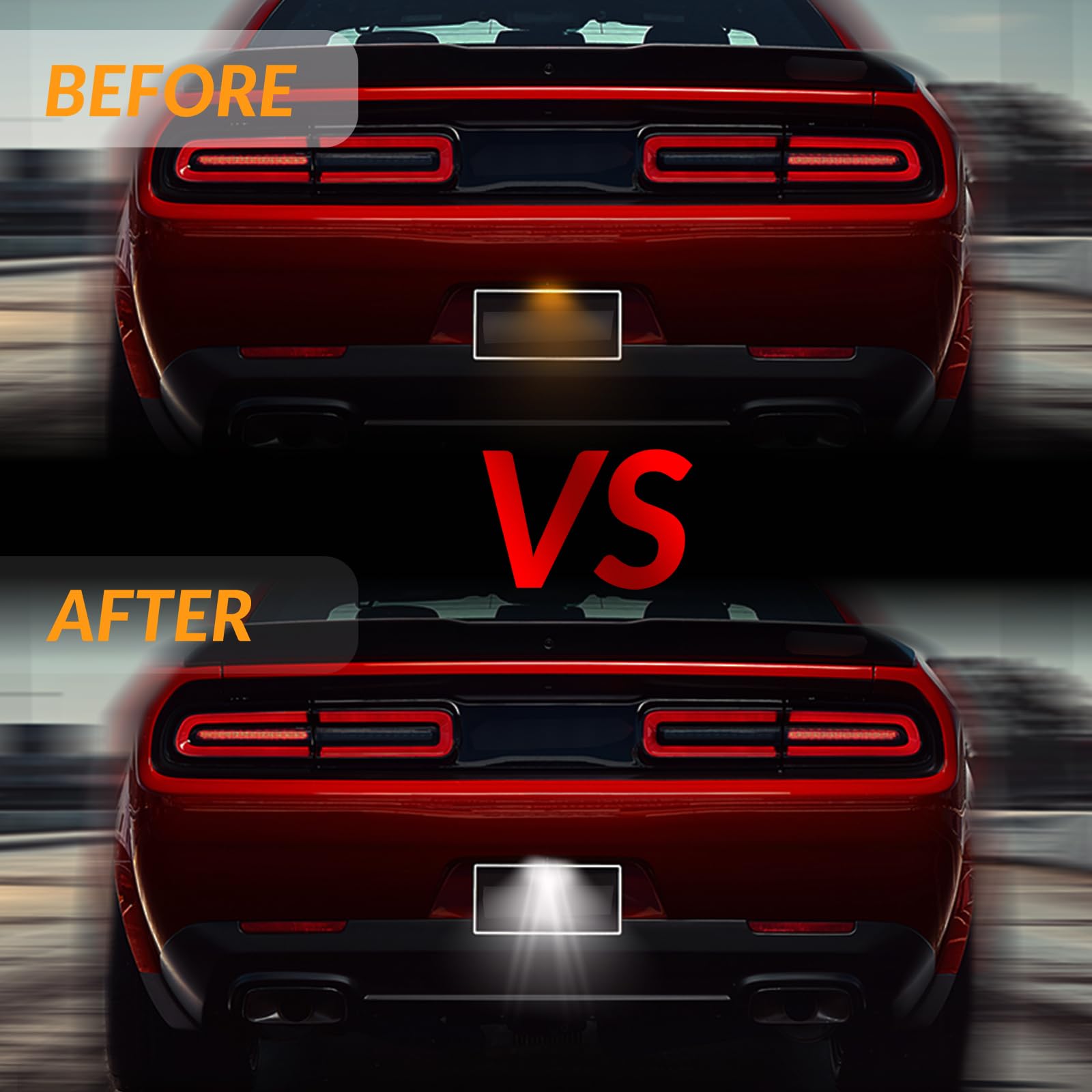 DERMOKA LED license plate light for Pacifica improves rear tagging visibility in rain.