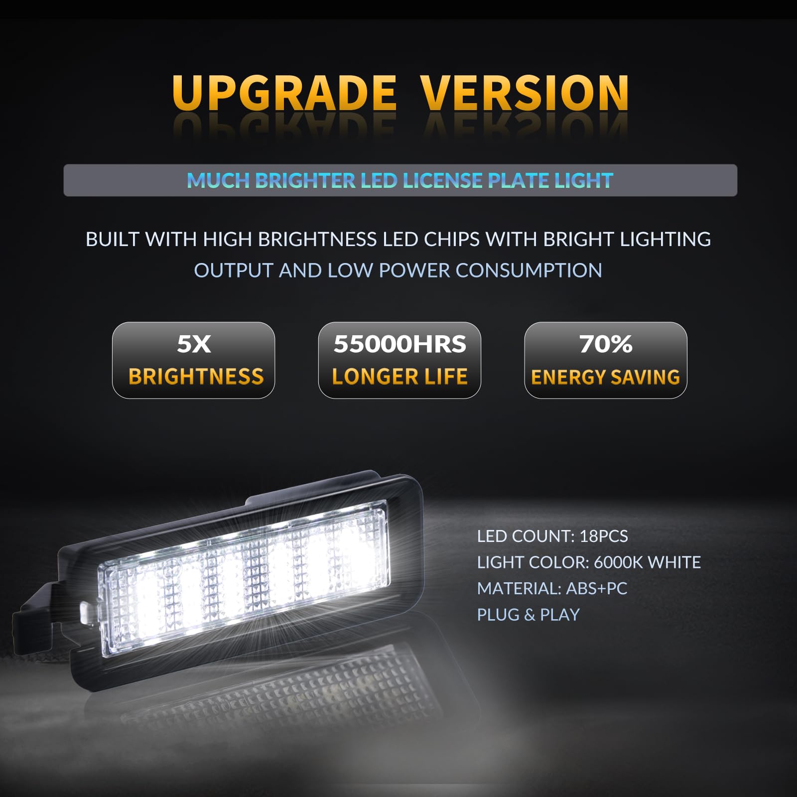 DERMOKA LED license plate light for Challenger delivers a bright 6000K white beam.