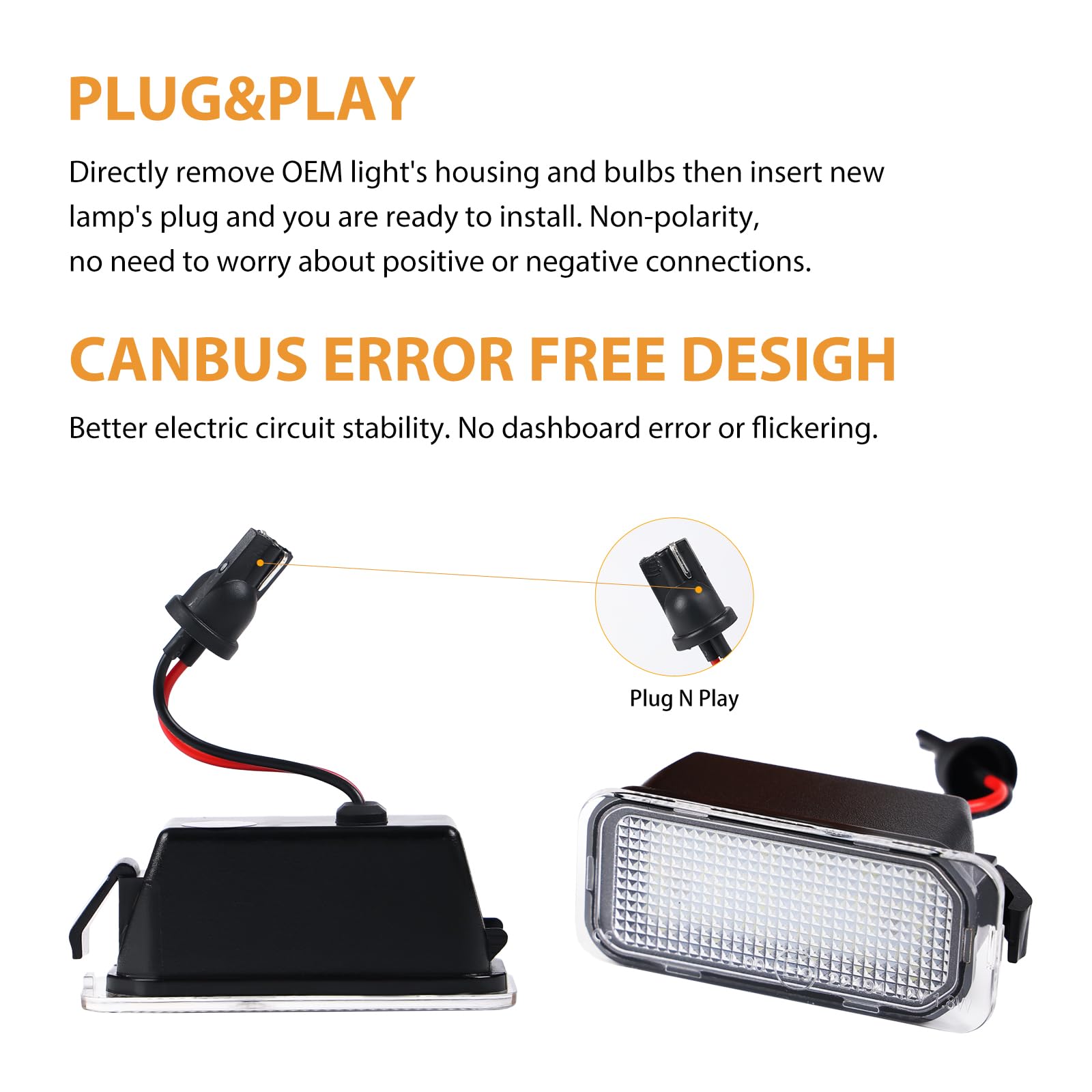 DERMOKA license plate light brightens rear plate for Edge.