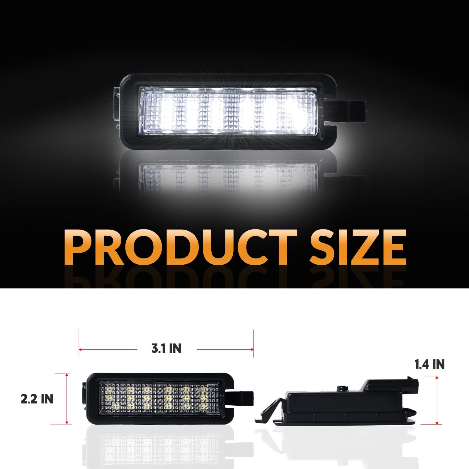 DERMOKA LED license plate light for RAM 1500 offers easy plug-and-play installation.