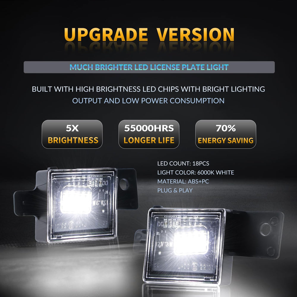 DERMOKA license plate light for Sierra rear improves plate visibility with 6000K glow.