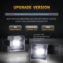 DERMOKA license plate light for Sierra rear improves plate visibility with 6000K glow.