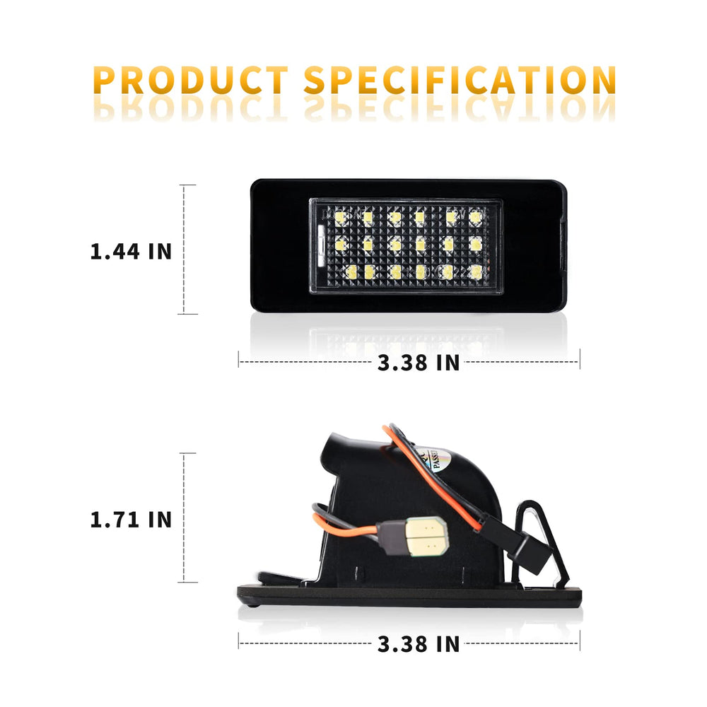 DERMOKA two-pack license plate lights for Suburban, Tahoe, Yukon models.