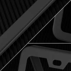 Deselen matte black license frame for front or rear plates with a clean look.