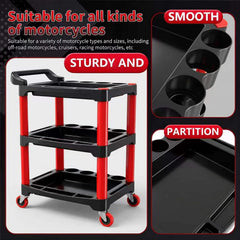 DESEQPT 3-tier detail cart shelves keep bottles and tools within reach