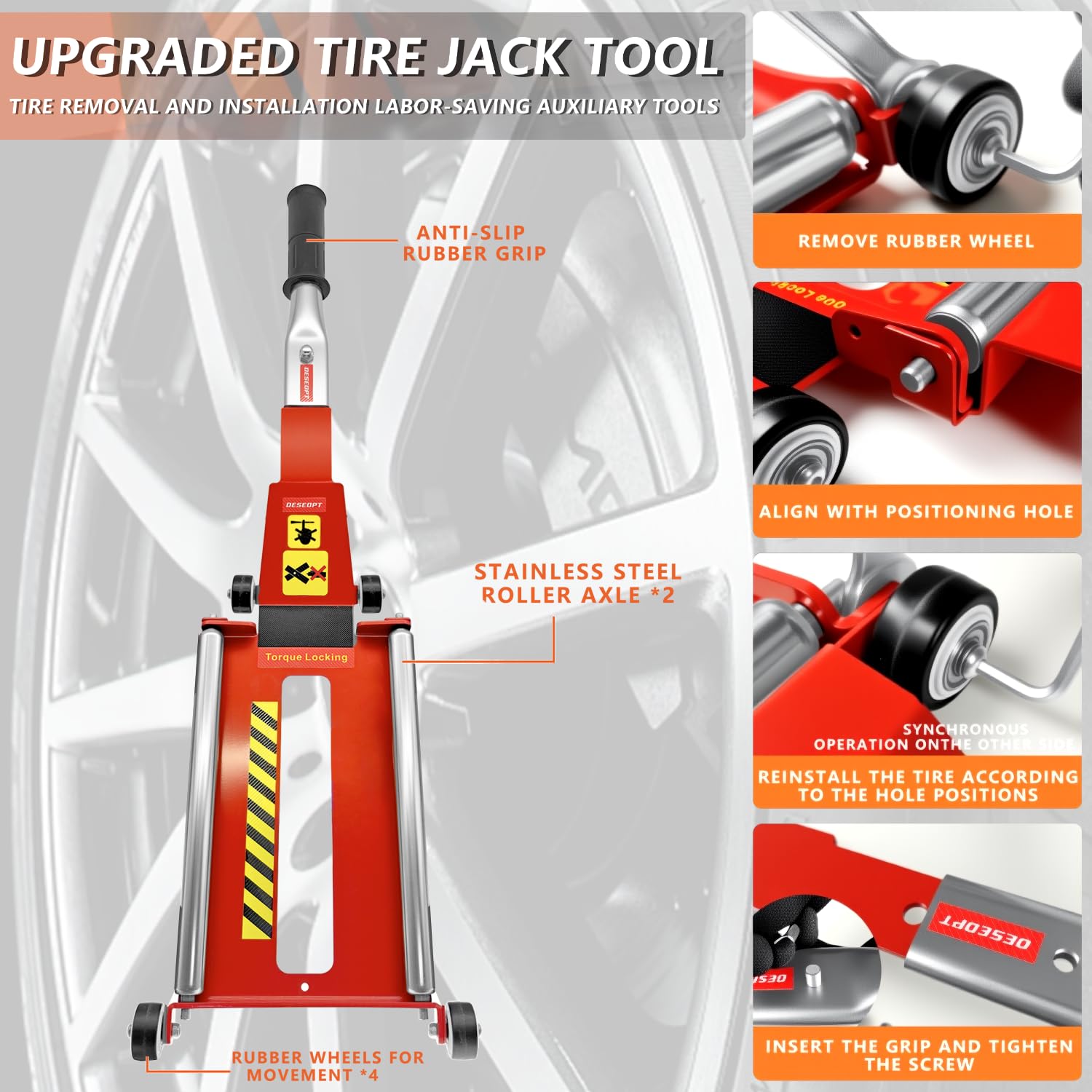 DESEQPT compact portable tool easy to store in your car for emergencies.