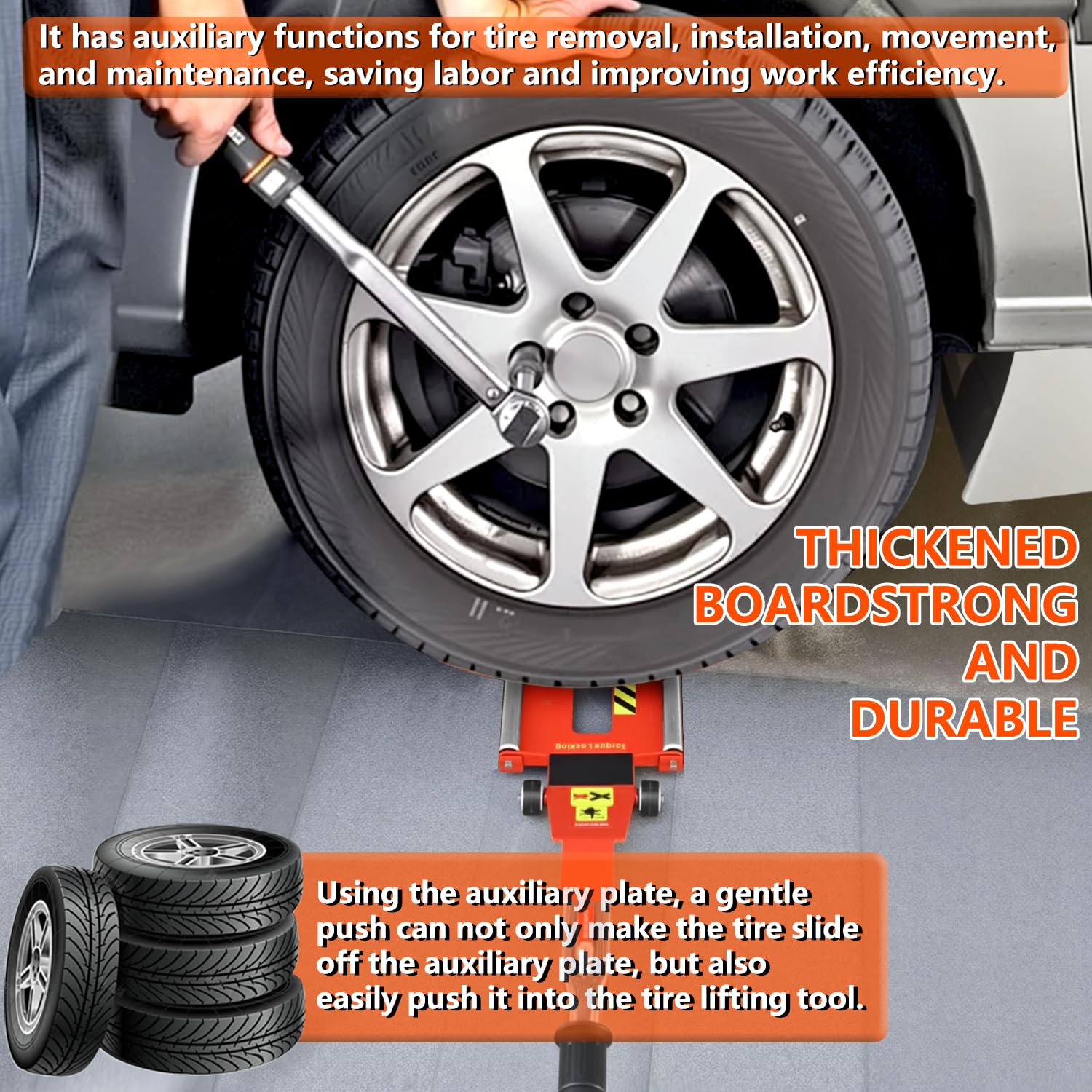 DESEQPT sturdy steel plate with rubber rollers reduces friction during changes.