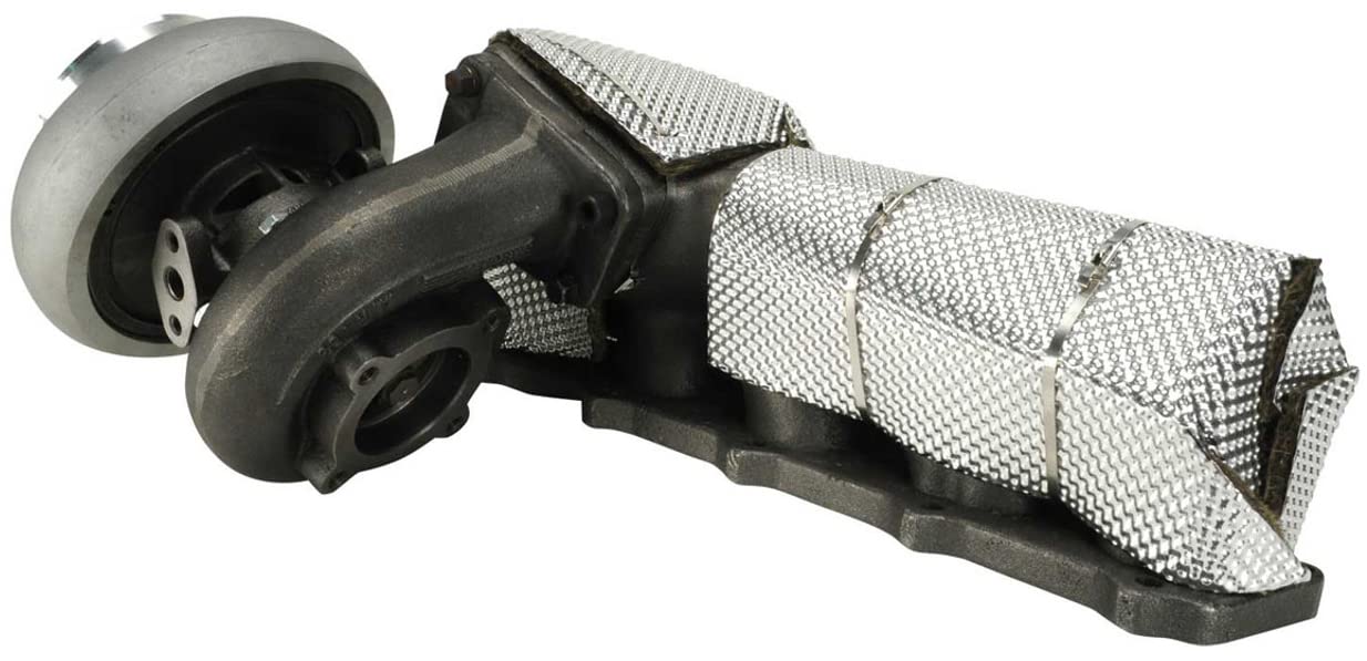 Design Engineering Form-A-Shield wrapped around downpipes for flexible shielding