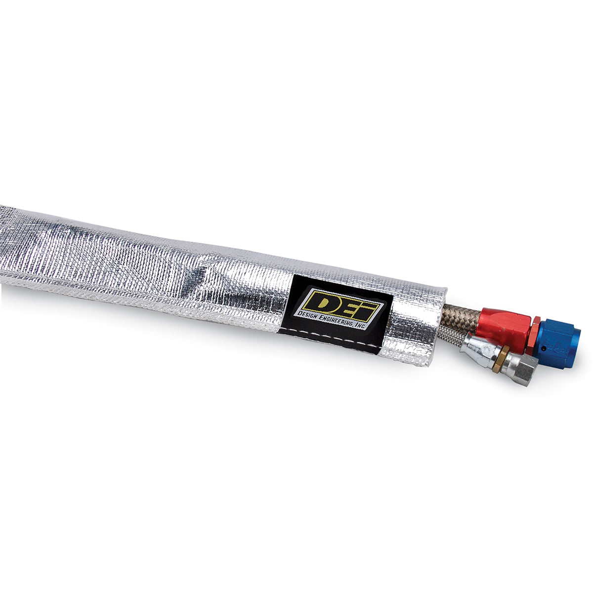 Design Engineering Heat Sheath aluminized sleeving protecting hoses from radiant heat up to 2000°F.